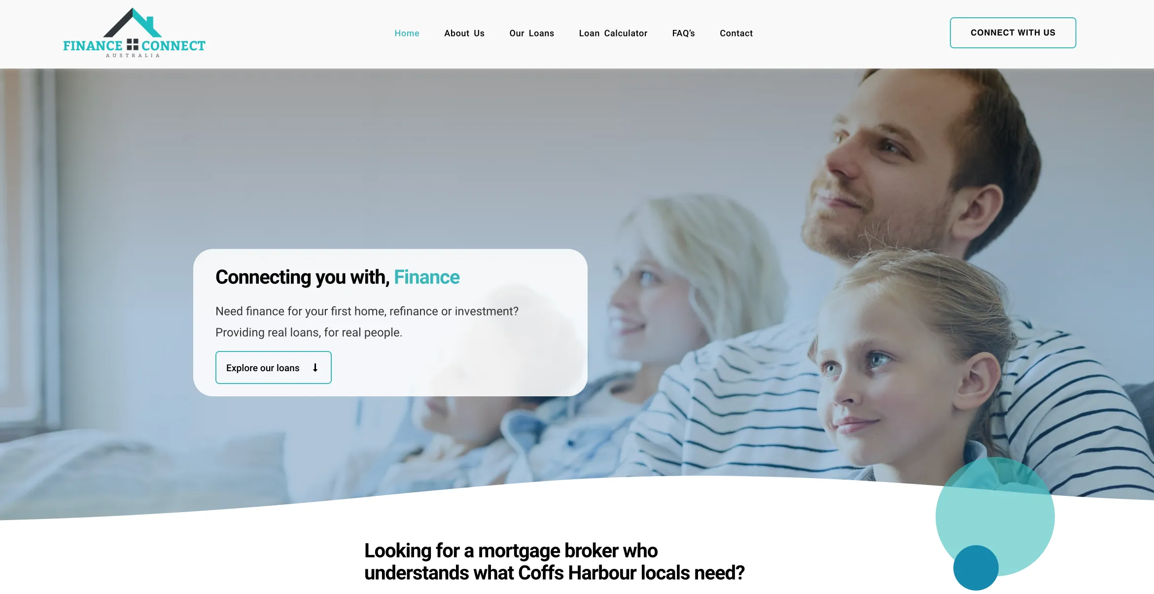Finance broker website design for Finance Connect Australia
