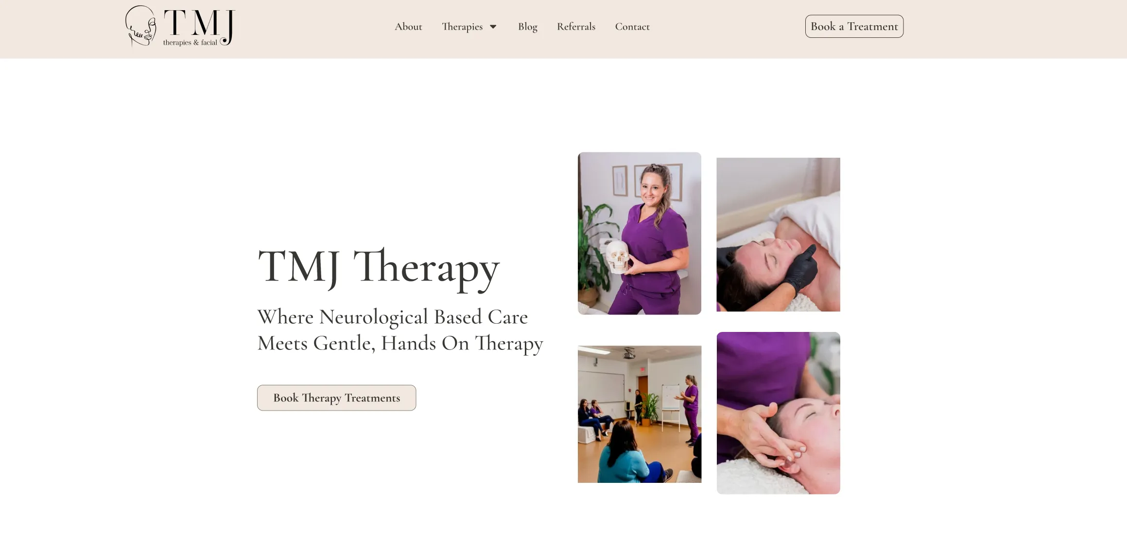 Allied health website design for TMJ Therapies