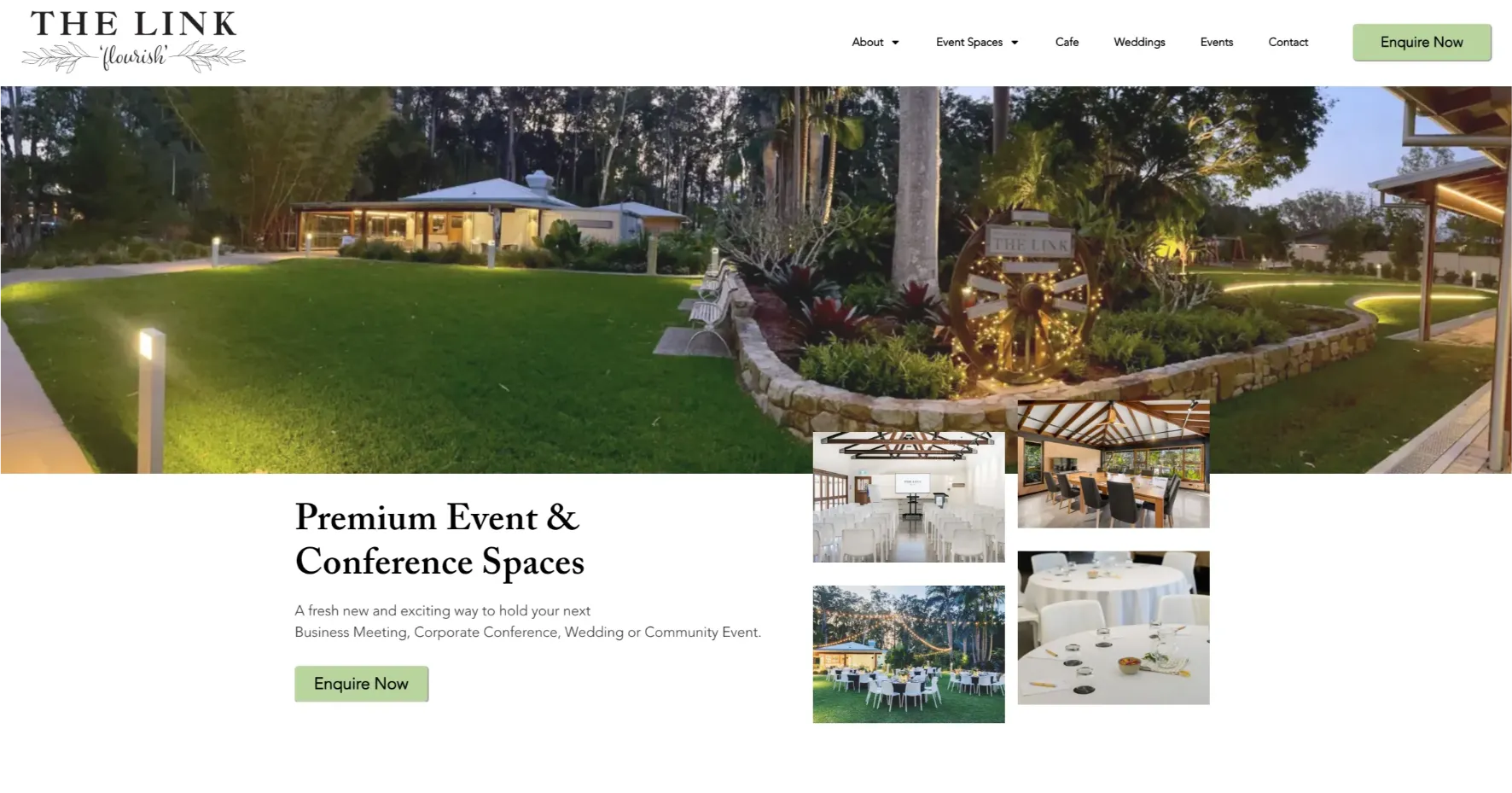 Event and conference venue website design for The Link Events