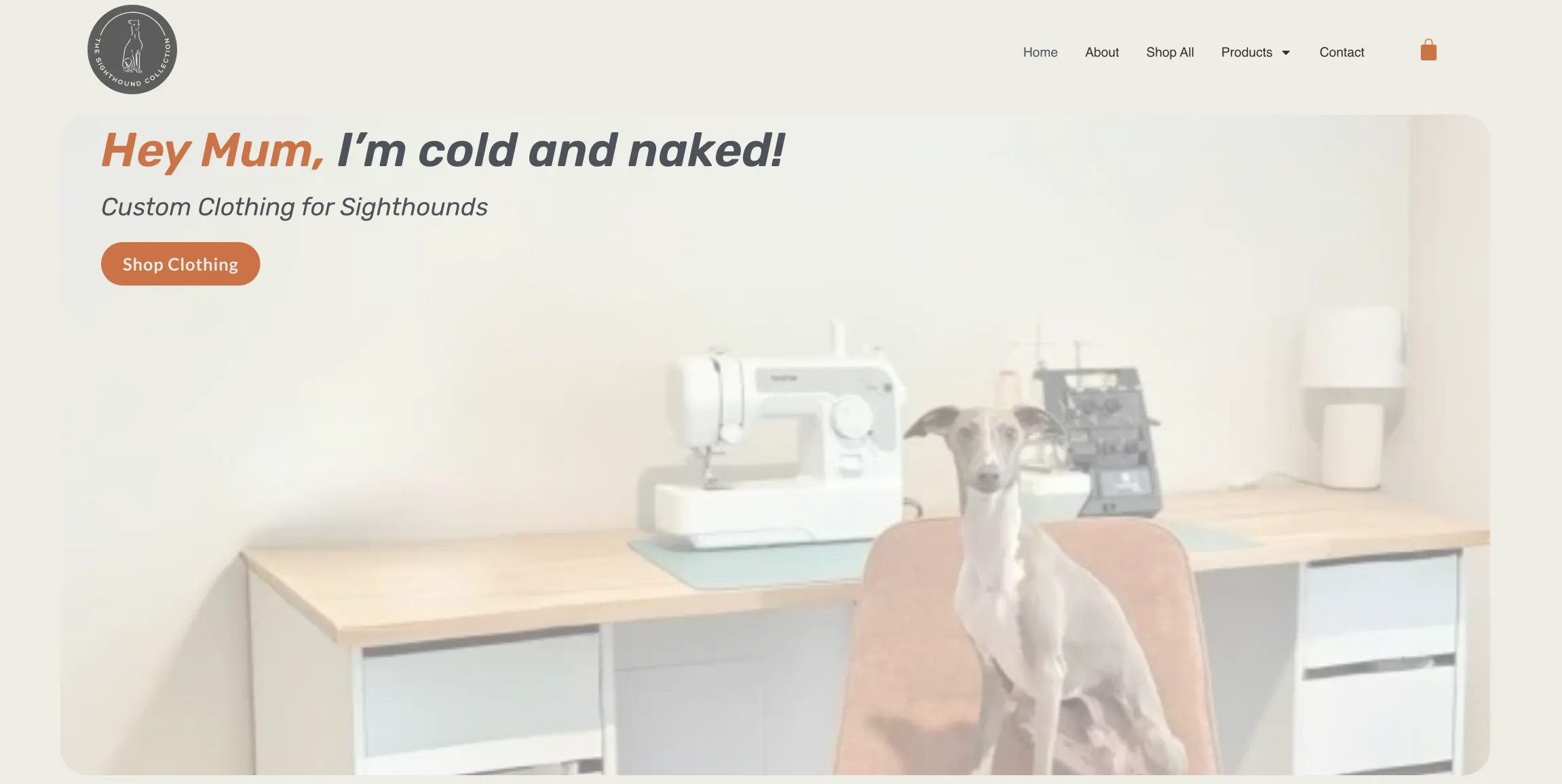 Ecommerce website design for The Sighthound Collection